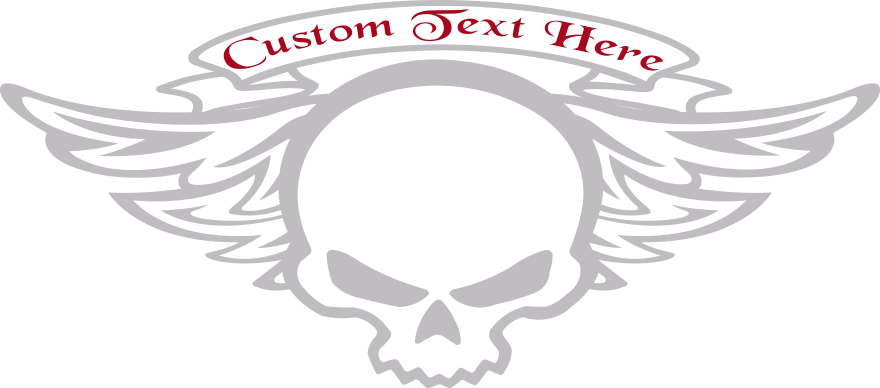 Motorcycle Winged Skull Gas Tank Decals Design Image