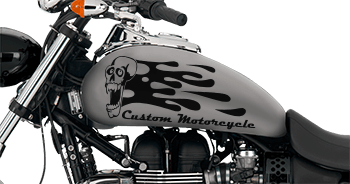 Image of Flaming Skull FS5 Motorcycle Graphics