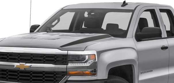 2016-2018 Silverado Hood Spears on vehicle image.