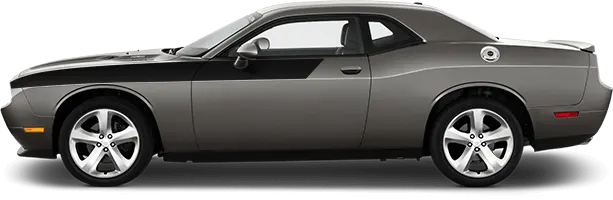 2008-2014 Challenger Front Upper Body Partial Stripes on vehicle image.