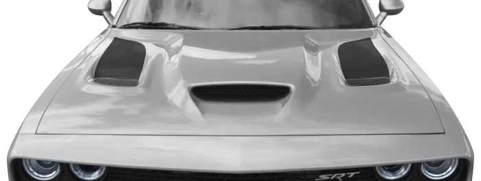 Image of SRT Hellcat Hood Vent / Nostril Flares on 2015 Dodge Challenger