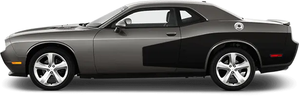 2015-2023 Challenger Rear Billboard Side Stripes on vehicle image.