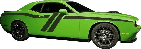 2015-2023 Challenger Trans-Am Side Stripes on vehicle image.