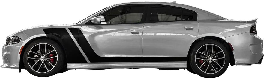 2015-2023 Charger Fender Hash Rocker Stripes on vehicle image.