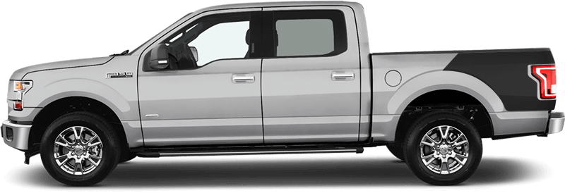 2015-2020 F-150 Rear Bedside Billboard Raptor Style Stripes on vehicle image.