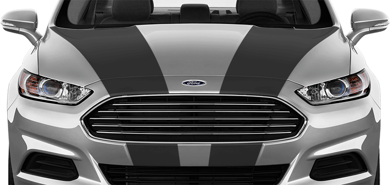 2013-2020 Fusion Hood Side Stripes on vehicle image.