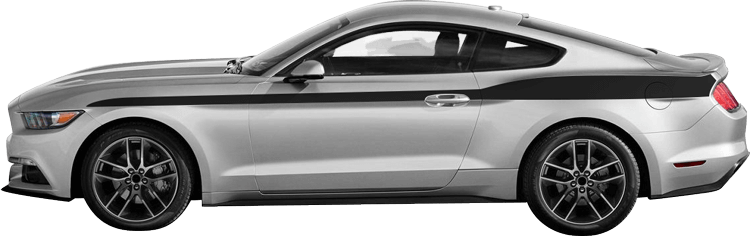 Image of Full Length Upper Body Stripes on 2015 Ford Mustang