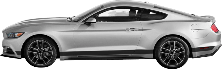 2015-2023 Mustang Rocker Panel Stripes on vehicle image.