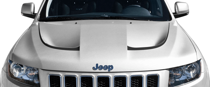 2011-2022 Grand Cherokee SRT Hood Vent Accent Stripes on vehicle image.