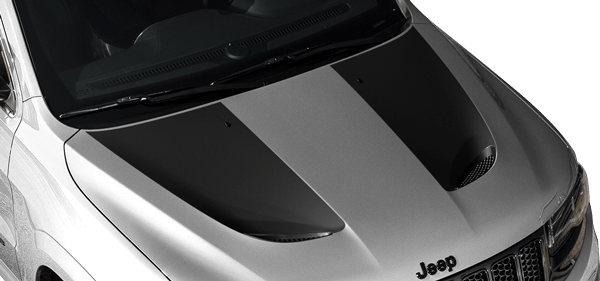 2011-2022 Grand Cherokee SRT Hood Vent Stripes on vehicle image.